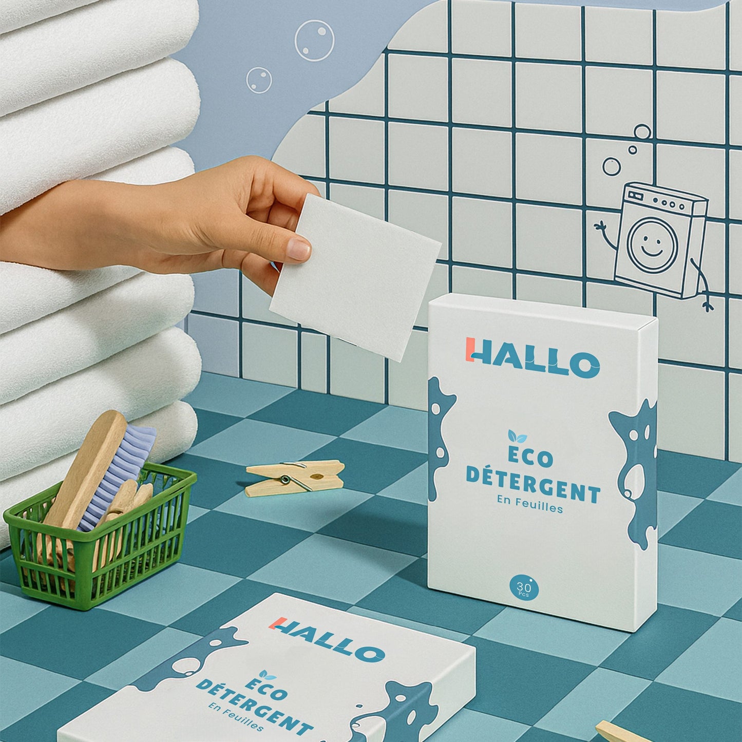 Eco détergent en papier Hallo
